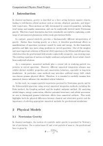 Computational Physics Final Project: Newtonian vs Relativistic Gravity