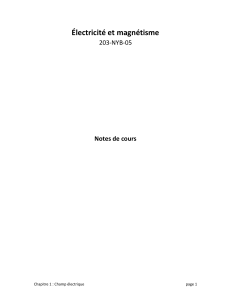 Notes de cours : Champ &eacute;lectrique et &eacute;lectrostatique