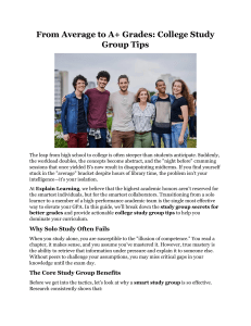 College Study Group Tips for Better Grades & Academic Success