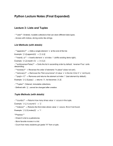 Python Cheat Sheet: Lists, Tuples, Dictionaries, File Ops
