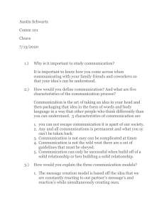 Comm 101 Homework on Communication Principles