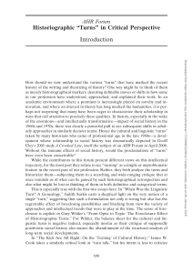 AHR Forum: Historiographic Turns in Critical Perspective