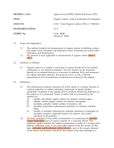EPA Method 415.1: Total Organic Carbon (TOC) Analysis
