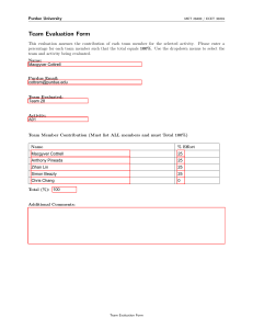 Purdue MET 28400 Team Evaluation Form