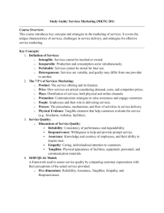 Services Marketing Study Guide (MKTG 201)