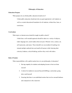Philosophy of Education: Public School Purpose and Teacher Roles