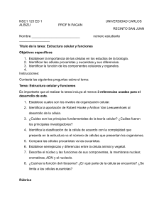 Tarea Estructura Celular y Funciones - Universidad Carlos Albizu