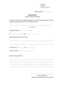 Zaświadczenie o odbyciu praktyki zawodowej - Wz&oacute;r dokumentu