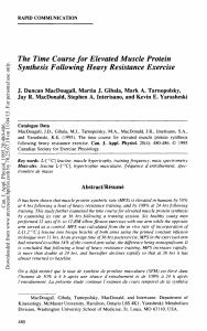 Time Course of Muscle Protein Synthesis After Resistance Exercise