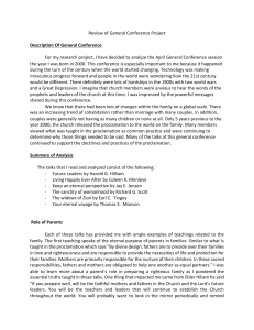 Analysis of April 2000 LDS General Conference on Family