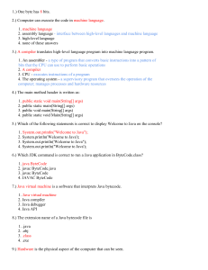 Java Programming Quiz: Machine Language, Syntax, and Operators
