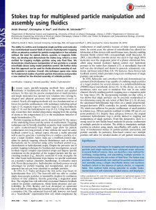 Stokes trap for multiplexed particle manipulation using fluidics