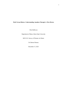 Myth Versus History: Analyzing Amadeus and Mozart