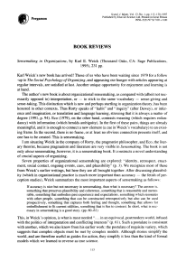 Review of Sensemaking in Organizations by Weick