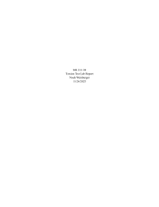 ME 211-30 Torsion Test Lab Report: Shear Modulus of Steel and Brass
