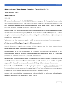 Gu&iacute;a Completa de Mantenimiento Centrado en Confiabilidad (RCM)