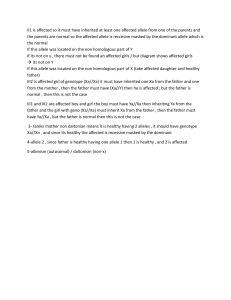 Genetics Inheritance Problem: Recessive Alleles & Sex-Linked Traits