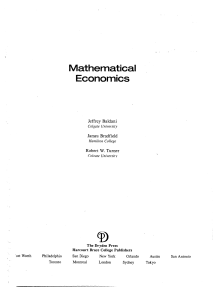Mathematical Economics Textbook by Baldani, Bradfield, Turner