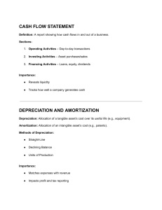 Cash Flow & Depreciation Accounting Notes