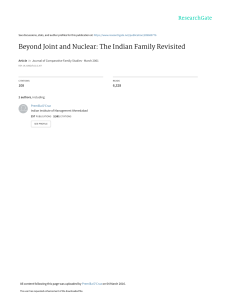 Beyond Joint and Nuclear: The Indian Family Revisited - ResearchGate