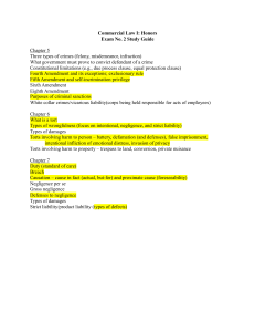 Commercial Law I Honors Exam 2 Study Guide