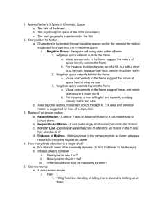 Cinematic Space and Motion: Film Studies Lecture Notes