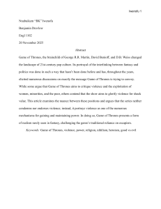Game of Thrones Violence Power Analysis Essay
