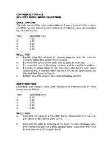 Bond Valuation Seminar Work: Corporate Finance Questions