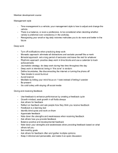 Member Development Course: Management, Deep Work, Feedback