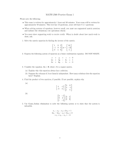 MATH 2568 Practice Exam 1: Linear Algebra Problems