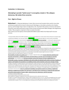 Encryption Policy Debate Case: Democracy, Security, and Economy