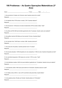 100 Problemas de Matem&aacute;tica 3&ordm; Ano