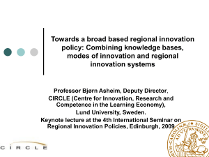 Towards a Broad-Based Regional Innovation Policy