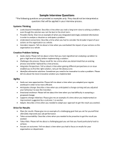 Sample Interview Questions for Behavioral Competencies