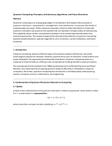 Quantum Computing: Principles, Algorithms, Future Directions