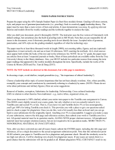 Troy University MGT 6615 Ethical Leadership Term Paper Instructions