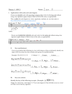 Theory I HW 2: Scales and Keys Homework