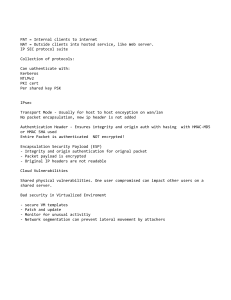 Network Security: PAT, NAT, IPsec, Cloud Vulnerabilities