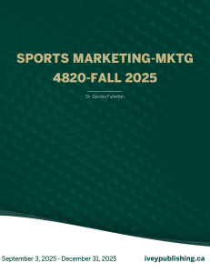 Sports Marketing Course Package: Case Studies for MKTG 4820 Fall 2025