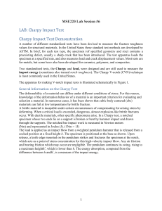 Charpy Impact Test Lab: MSE220 Session 6
