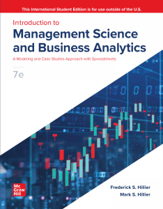 Introduction to Management Science and Business Analytics 7e Hillier