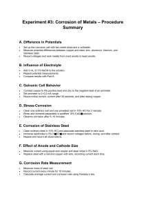 Metal Corrosion Lab Manual