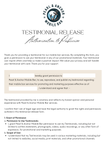 Testimonial Release Form Template