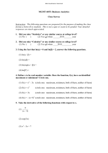 MGMT 6055 Business Analytics Class Survey