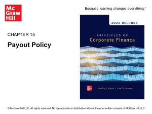 Chapter 15: Payout Policy in Corporate Finance