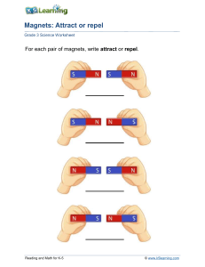 Grade 3 Science Worksheet: Magnets Attract or Repel