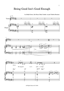 Being Good Isn't Good Enough Sheet Music