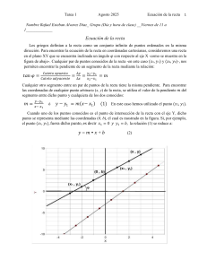 Ecuaci&oacute;n de la recta: Tarea 1