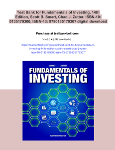 Test Bank for Fundamentals of Investing 14th Edition Smart Zutter