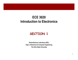 ECE 3020 Introduction to Electronics Section 1: Basic Circuit Concepts